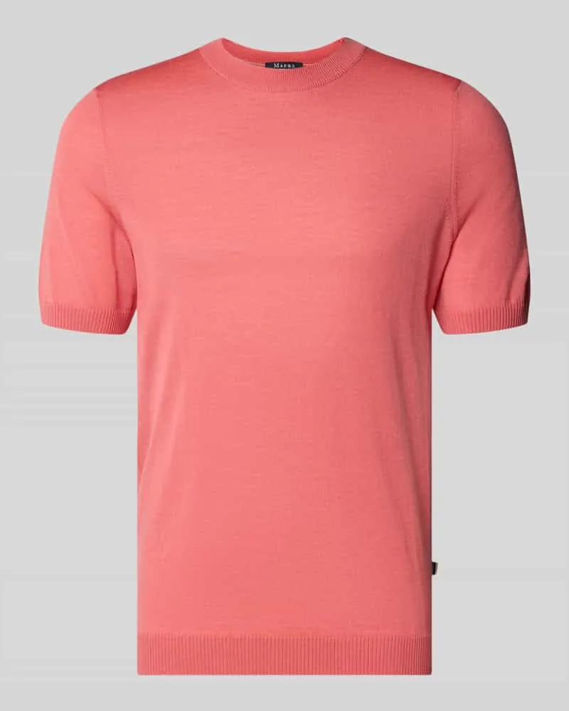 Maerz Strickshirt mit Rundhalsausschnitt Hellrot