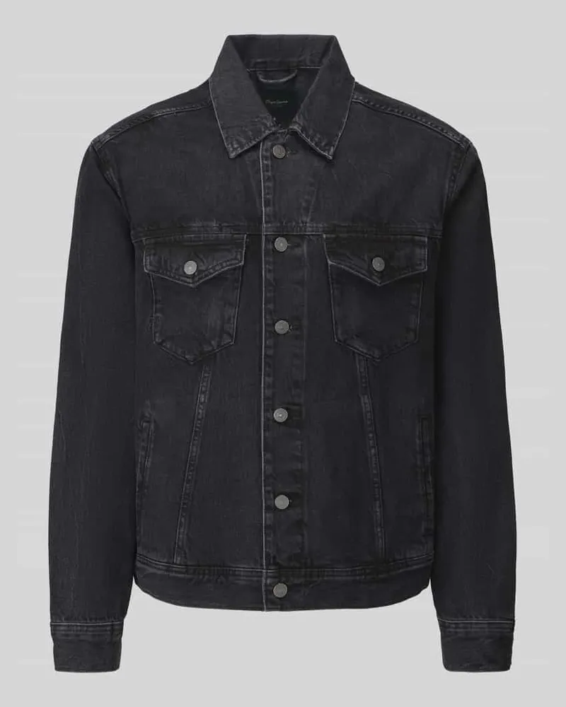 Pepe Jeans Jeansjacke mit Brusttaschen 'ALBION Black
