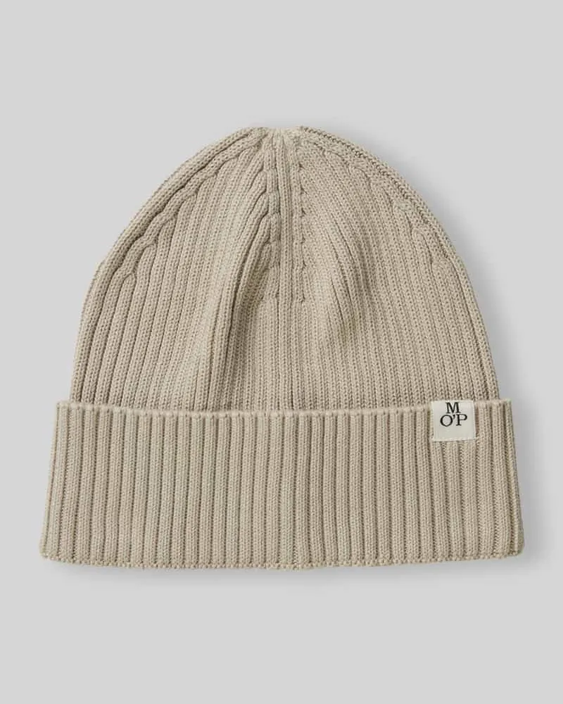 Marc O'Polo Mütze mit Label-Patch Offwhite