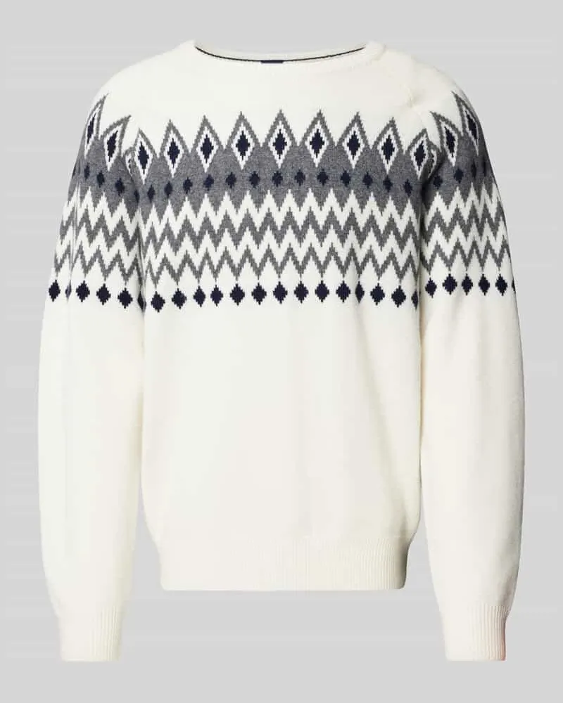 Christian Berg Regular Fit Strickpullover mit Kaschmir-Anteil Offwhite
