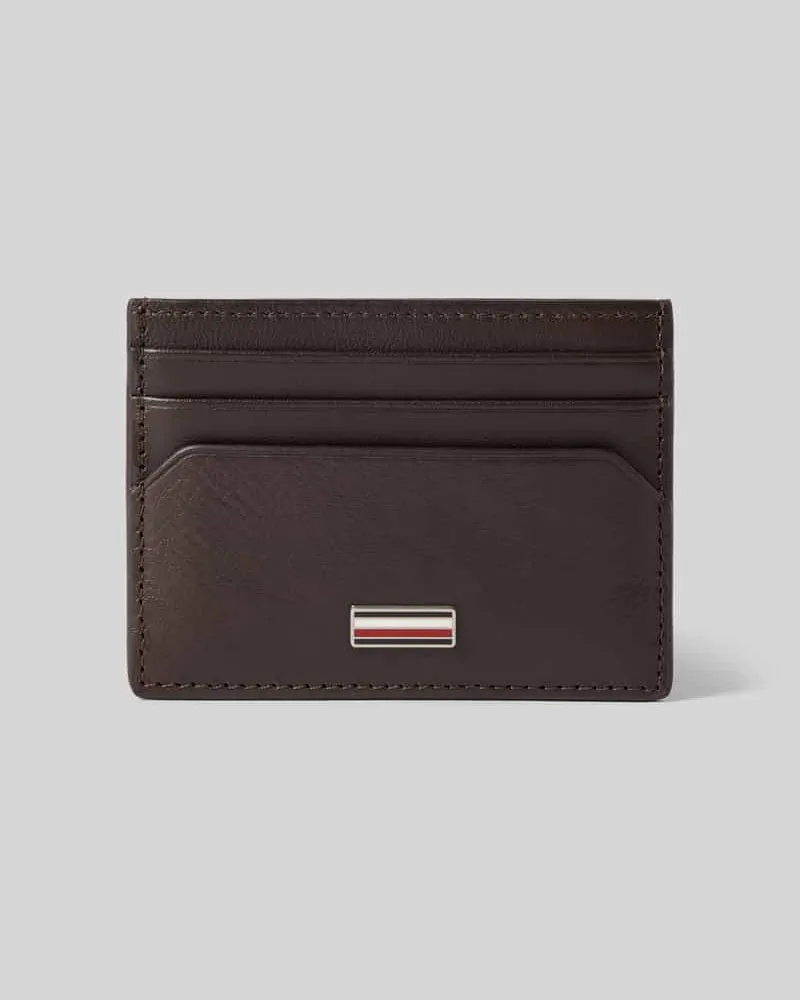 Tommy Hilfiger Kartenetui aus echtem Leder Dunkelbraun