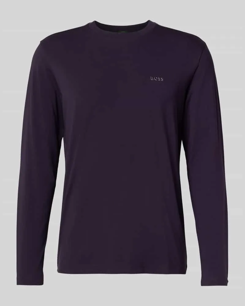 HUGO BOSS Regular Fit Langarmshirt aus Baumwoll-Mix Modell 'TEE LONG Purple