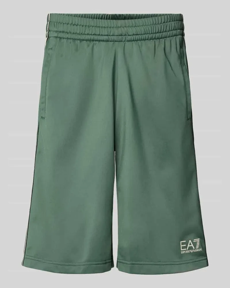 EA7 Shorts mit Logo und Eingrifftaschen Gruen