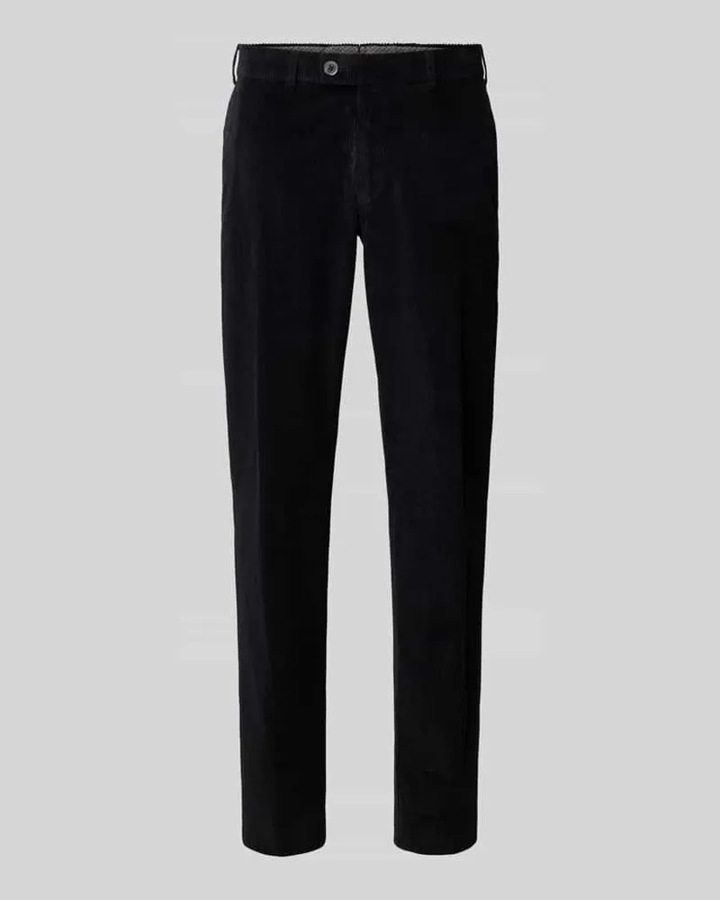 Hiltl Regular Fit Cordhose mit seitlichen Eingrifftaschen Black