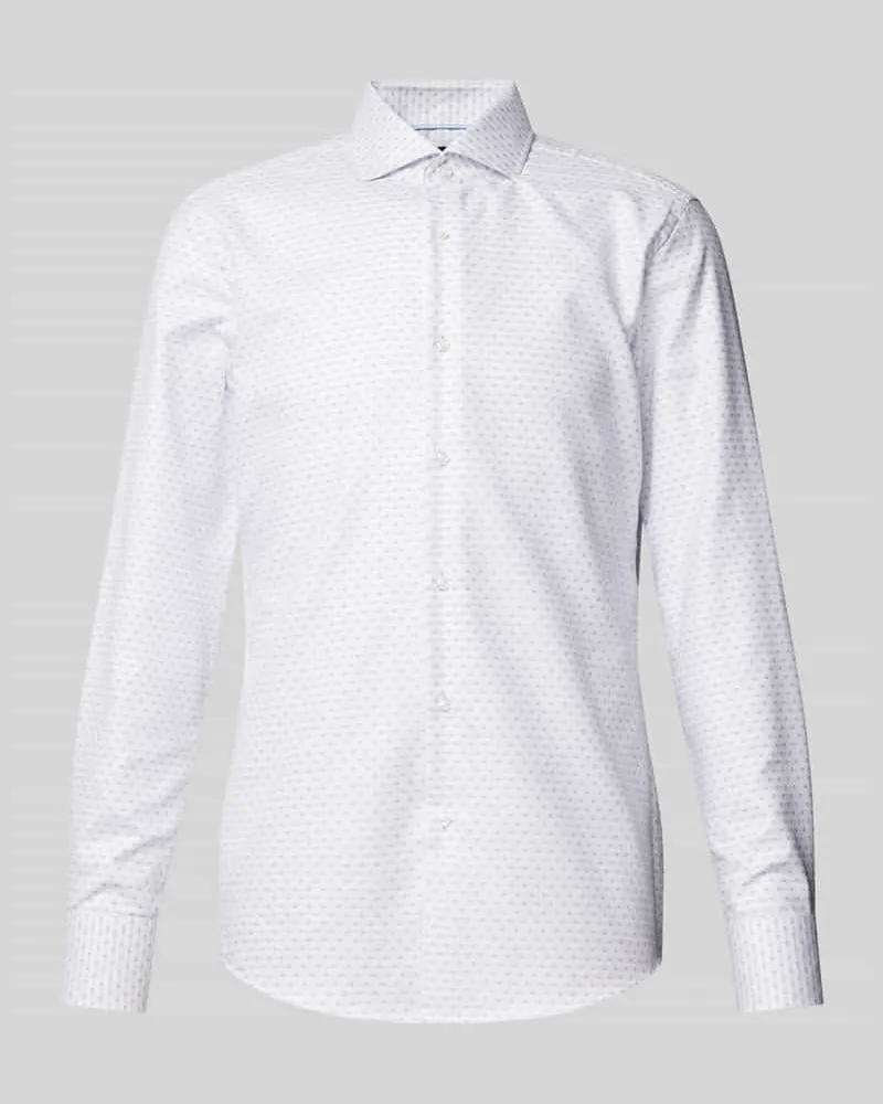 HUGO BOSS Regular Fit Business-Hemd mit Haifischkragen Weiss