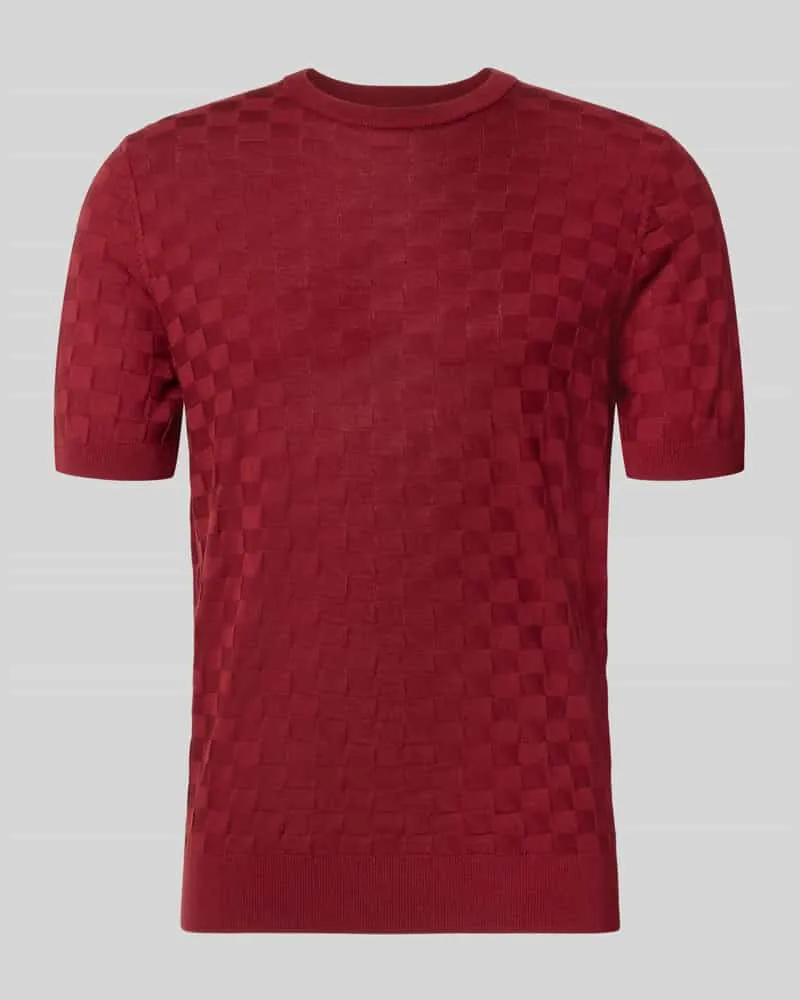 Antony Morato Strickshirt mit Struktur-Muster Bordeaux