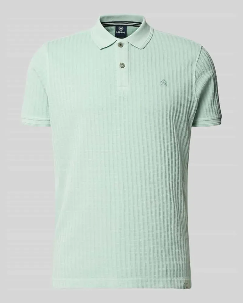 Lerros Slim Fit Poloshirt mit Logo-Stitching Lind