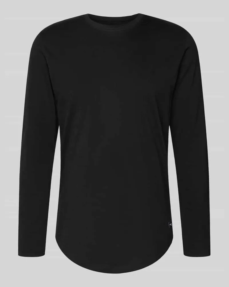 Jack & Jones Longsleeve mit geripptem Rundhalsausschnitt Modell 'ENOA Black