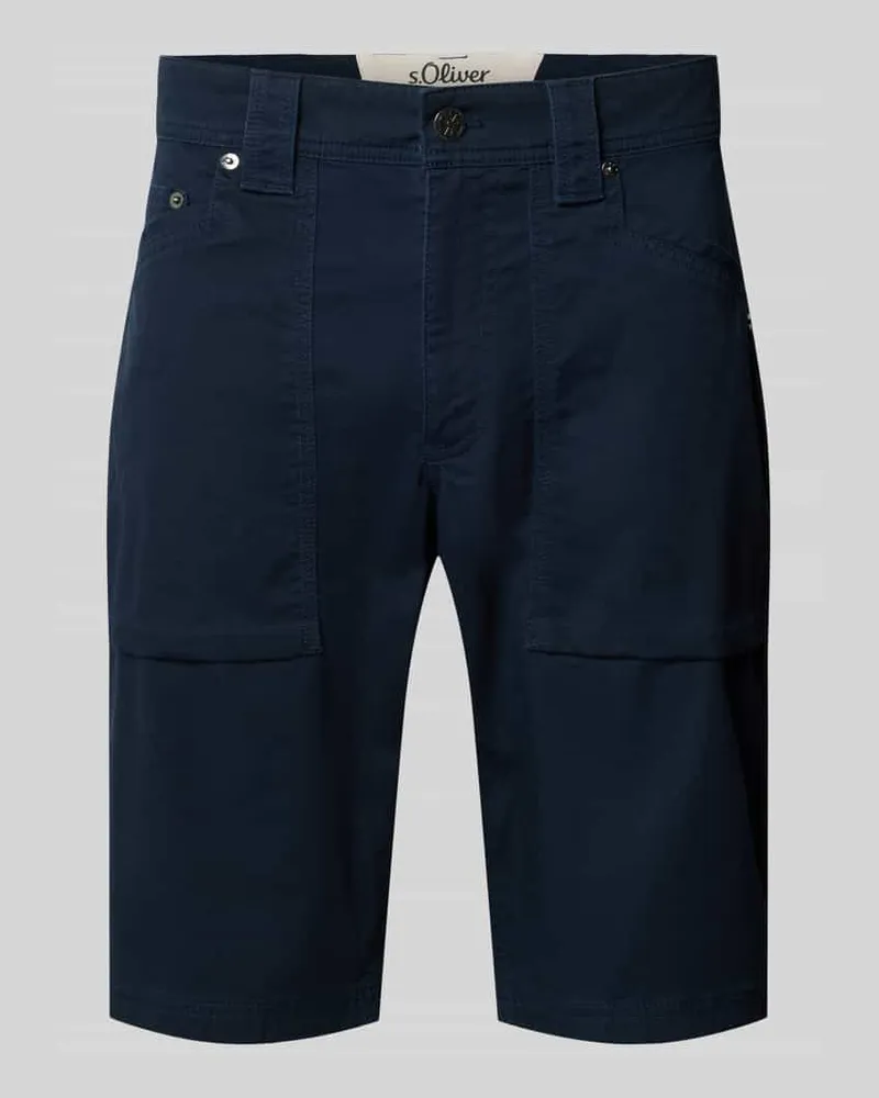 S.Oliver Regular Fit Cargoshorts aus Baumwoll-Mix Blau