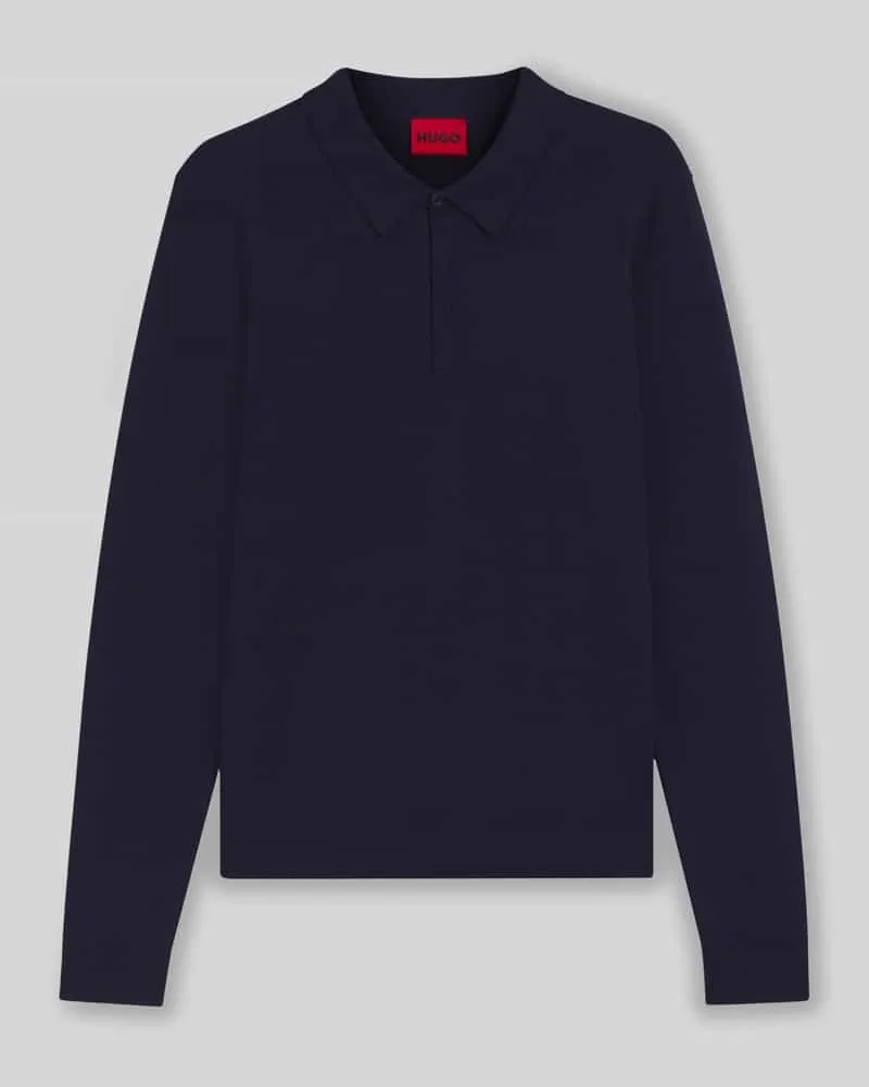 HUGO BOSS Slim Fit Poloshirt aus Viskose-Mix Marine