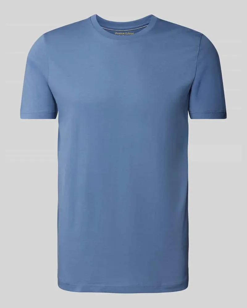 Christian Berg T-Shirt mit geripptem Rundhalsausschnitt 