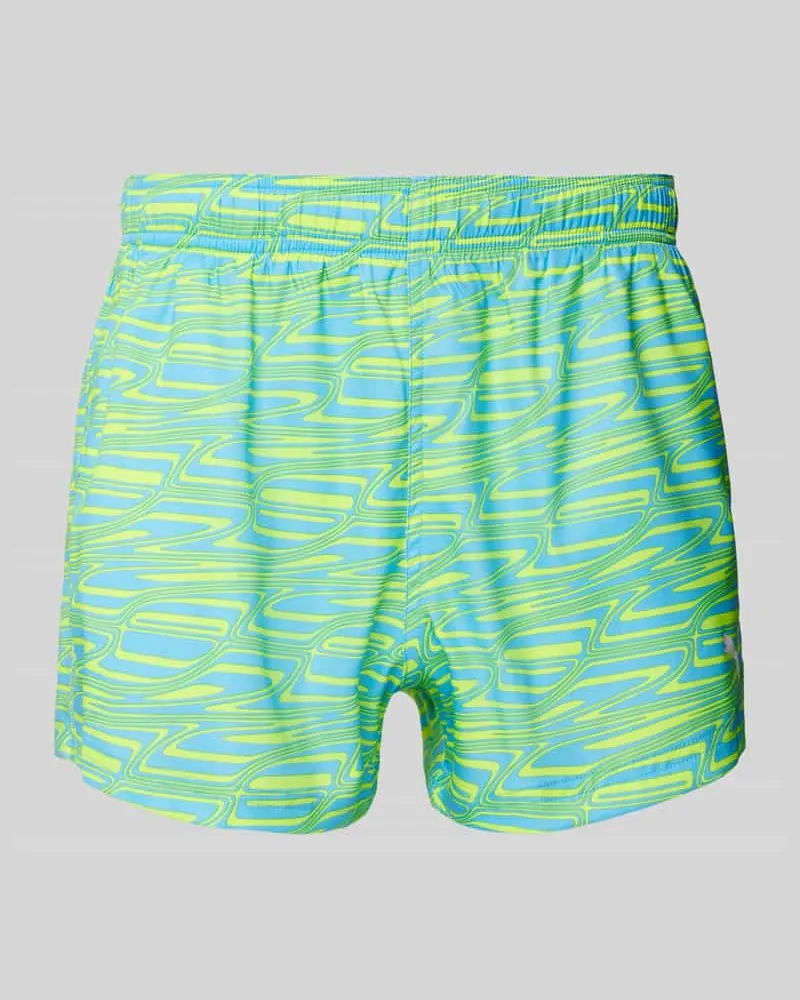 Puma Slim Fit Badeshorts mit Logo-Print 