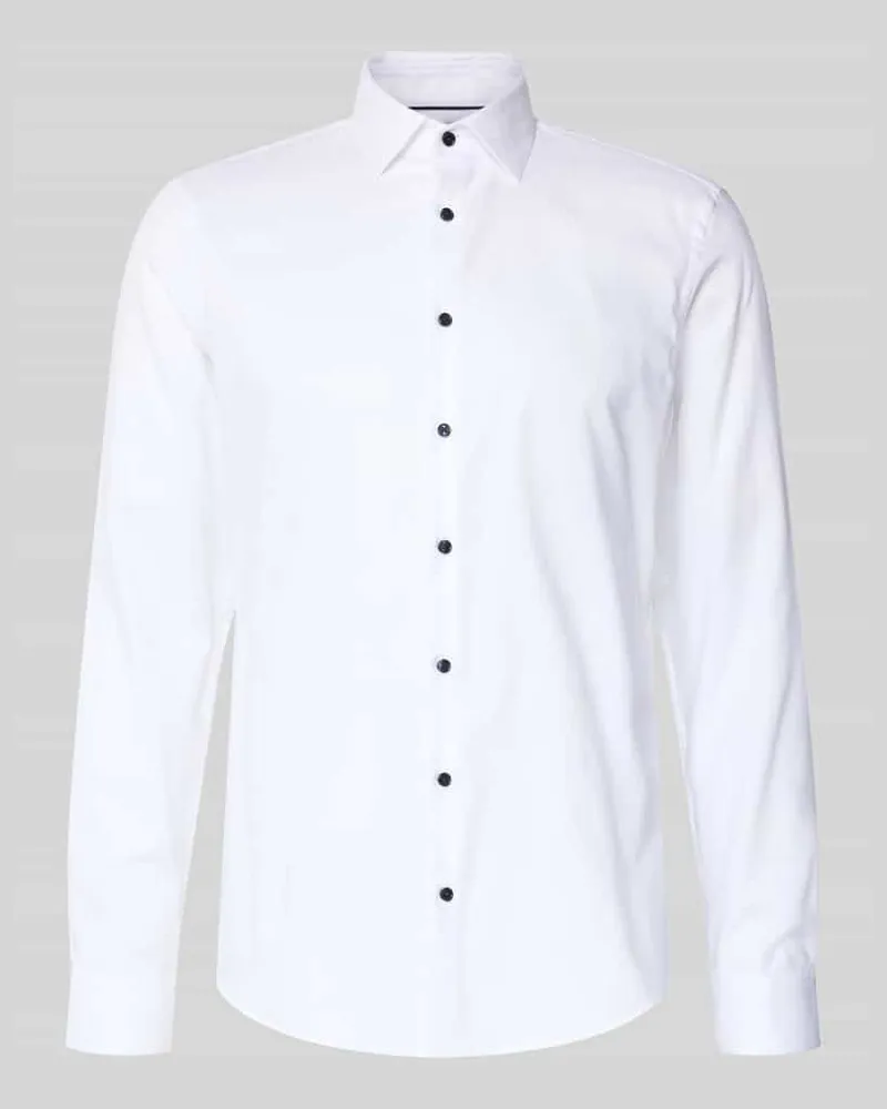 JAKE*S Slim Fit Business-Hemd mit Kentkragen 