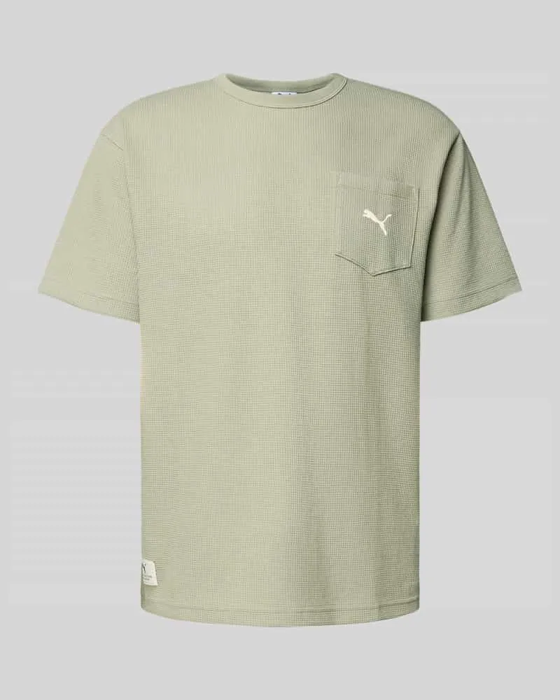 Puma Relaxed Fit T-Shirt mit Brusttasche Hellgruen