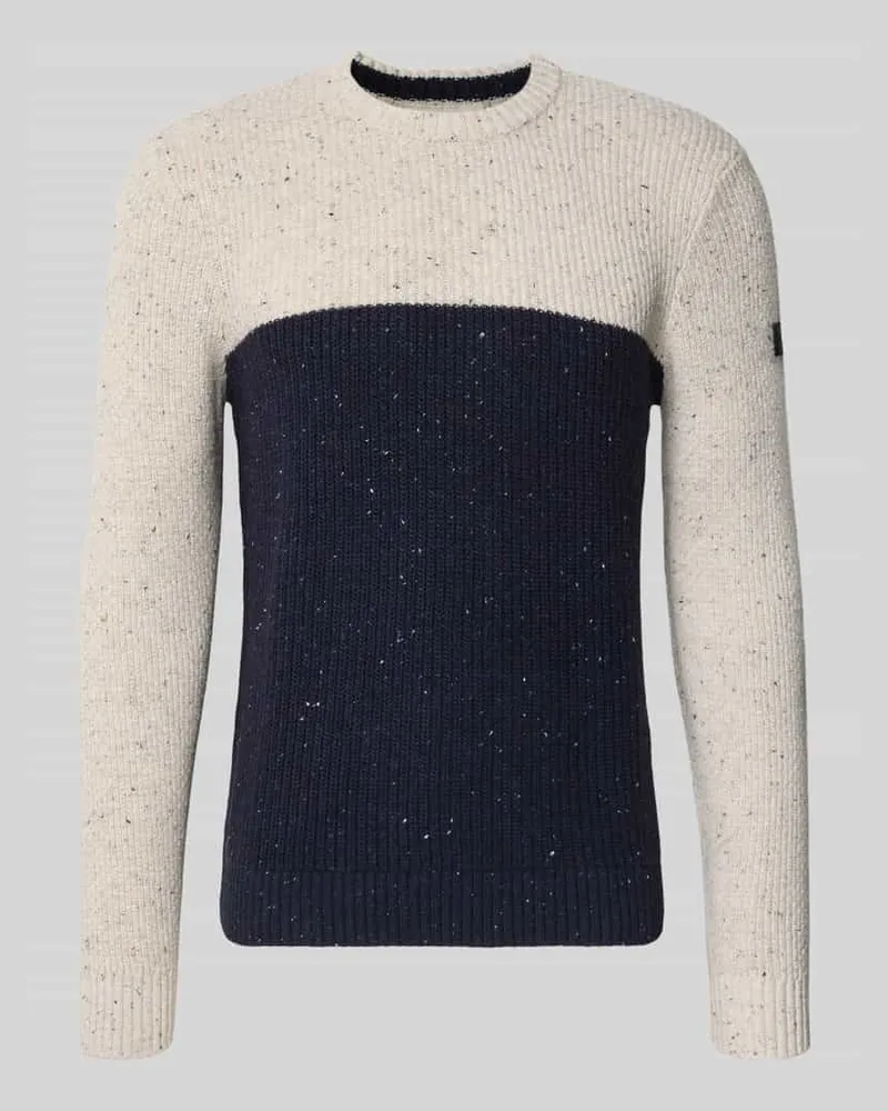 Tom Tailor Regular Fit Strickpullover aus Baumwoll-Mix Blau