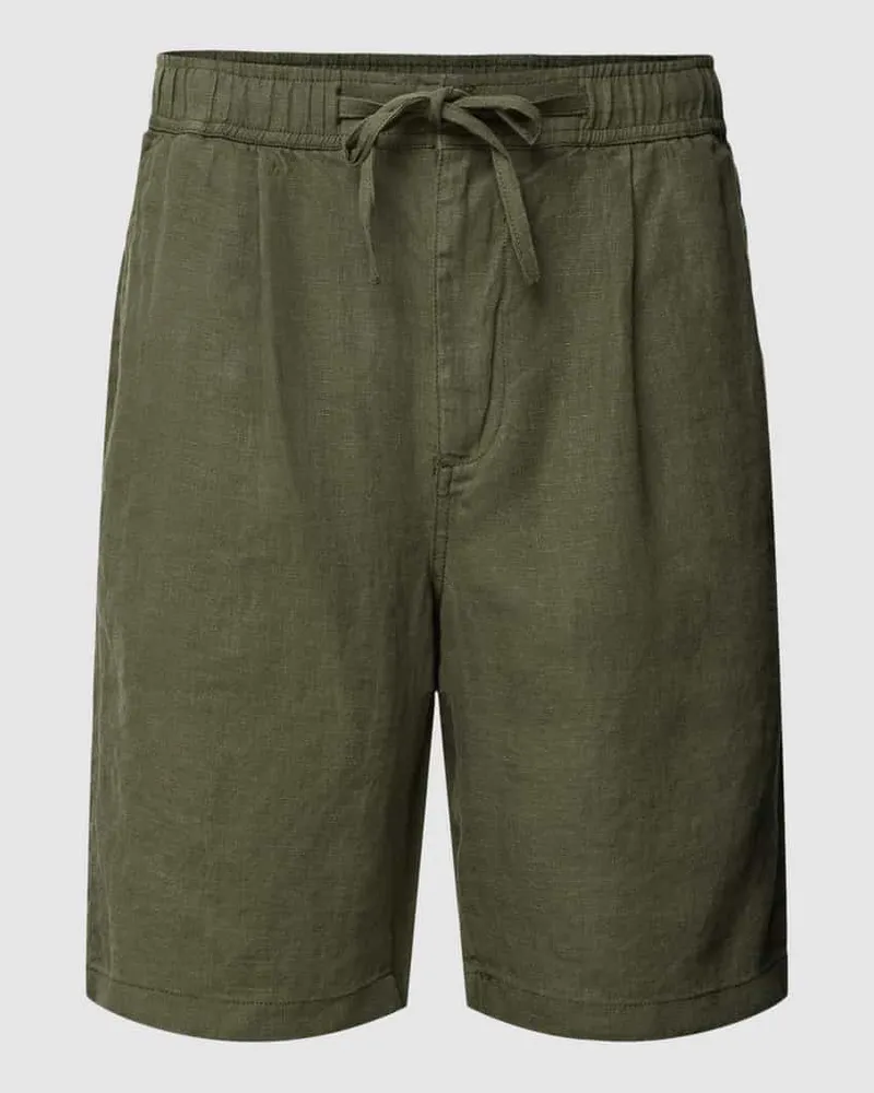 Knowledge Cotton Apparel Shorts mit Gesäßtaschen Oliv