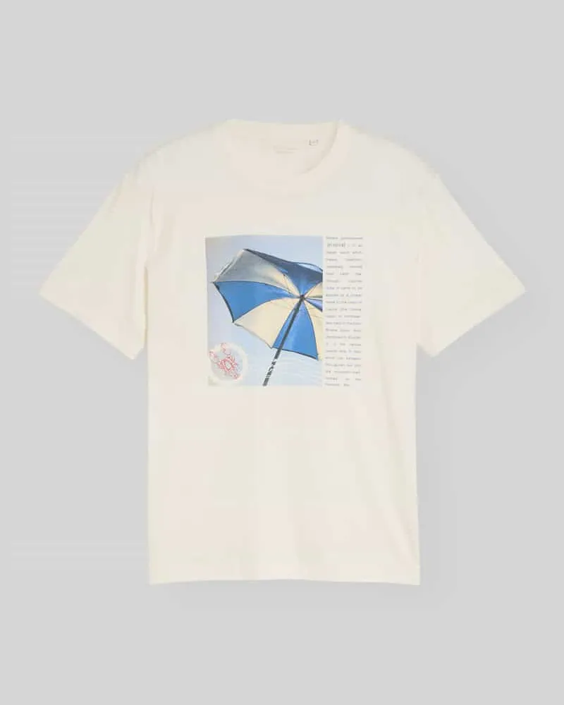 Tom Tailor Regular Fit T-Shirt aus reiner Baumwolle Offwhite