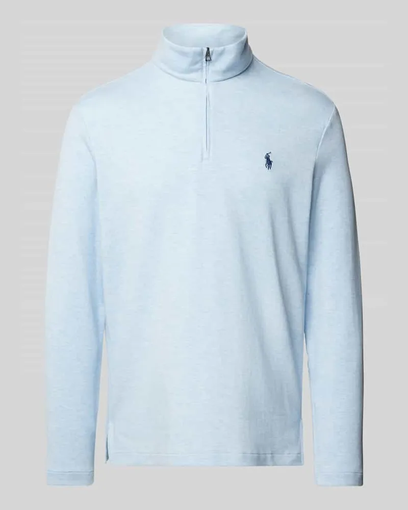 Ralph Lauren Sweatshirt mit Label-Stitching Hellblau