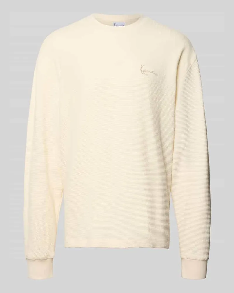 Karl Kani Regular Fit Sweatshirt mit Strukturmuster Ecru