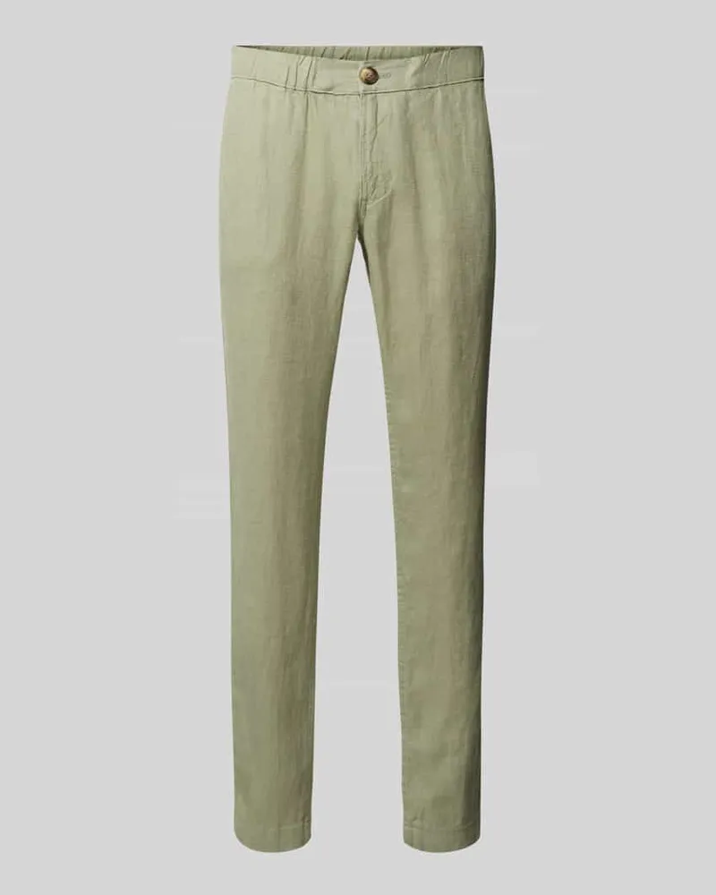 Mazine Regular Fit Leinenhose mit elastischem Bund 