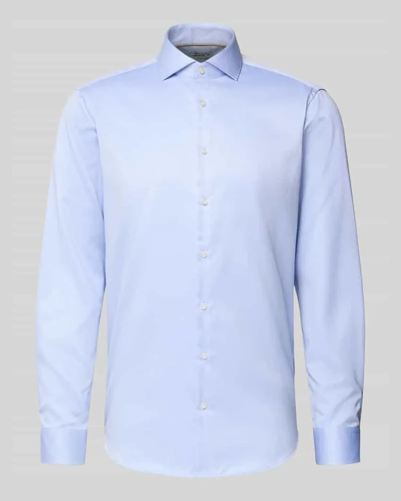 JAKE*S Regular Fit Business-Hemd mit Haifischkragen Bleu