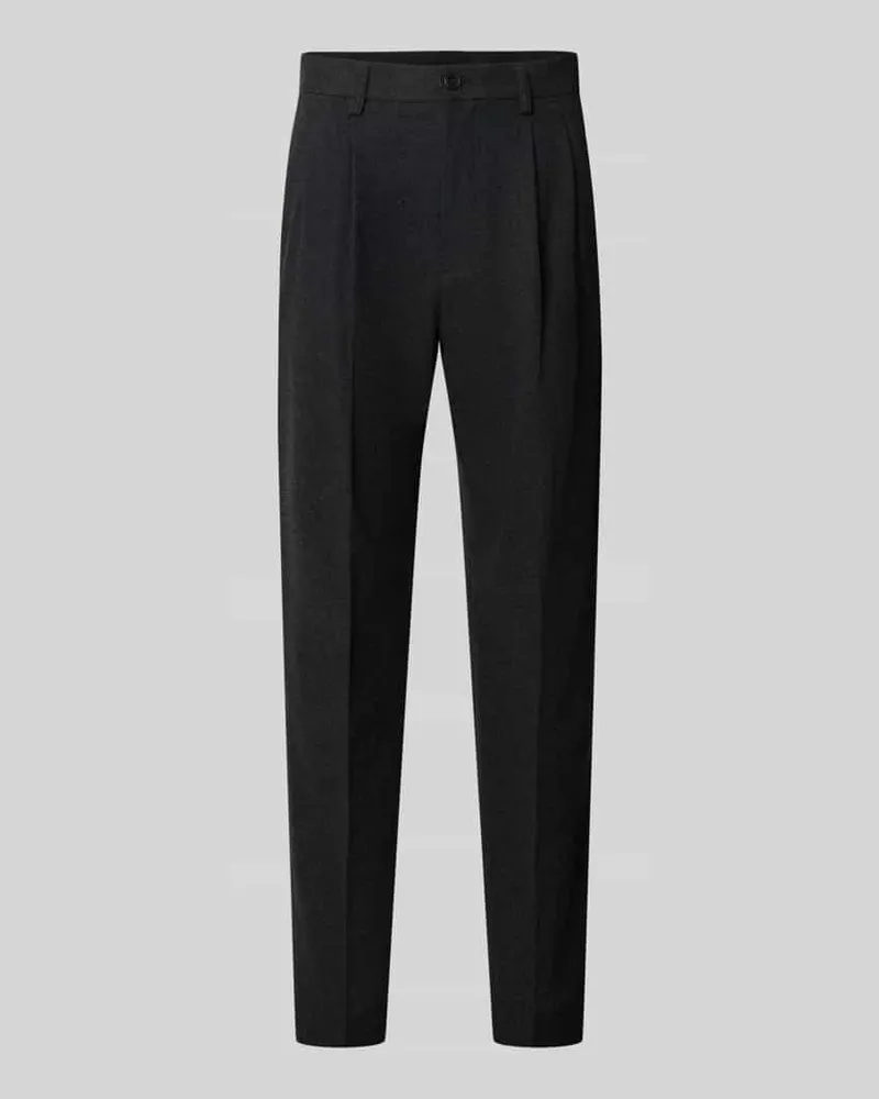 Lindbergh Straight Fit Stoffhose mit Baumwoll-Anteil Black