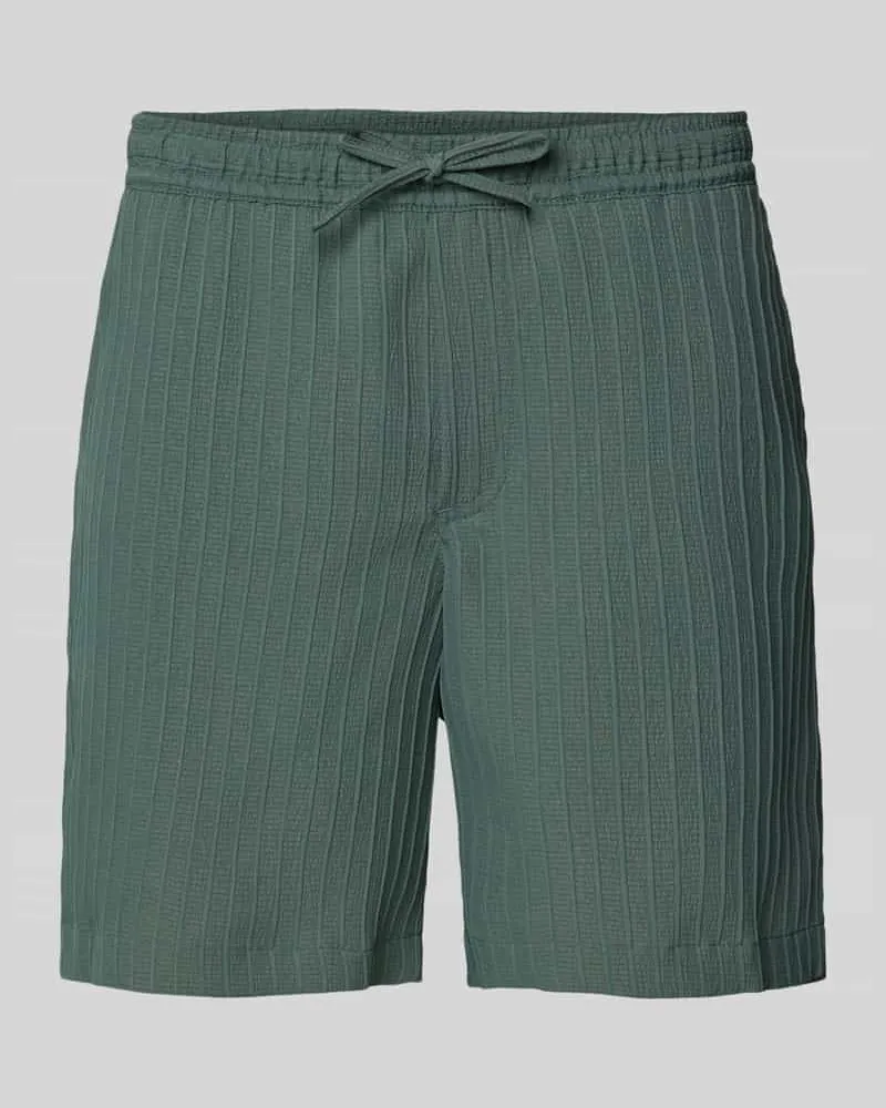 Jack & Jones Regular Fit Shorts mit Strukturmuster Modell 'JAIDEN MASSIMO Dunkelgruen