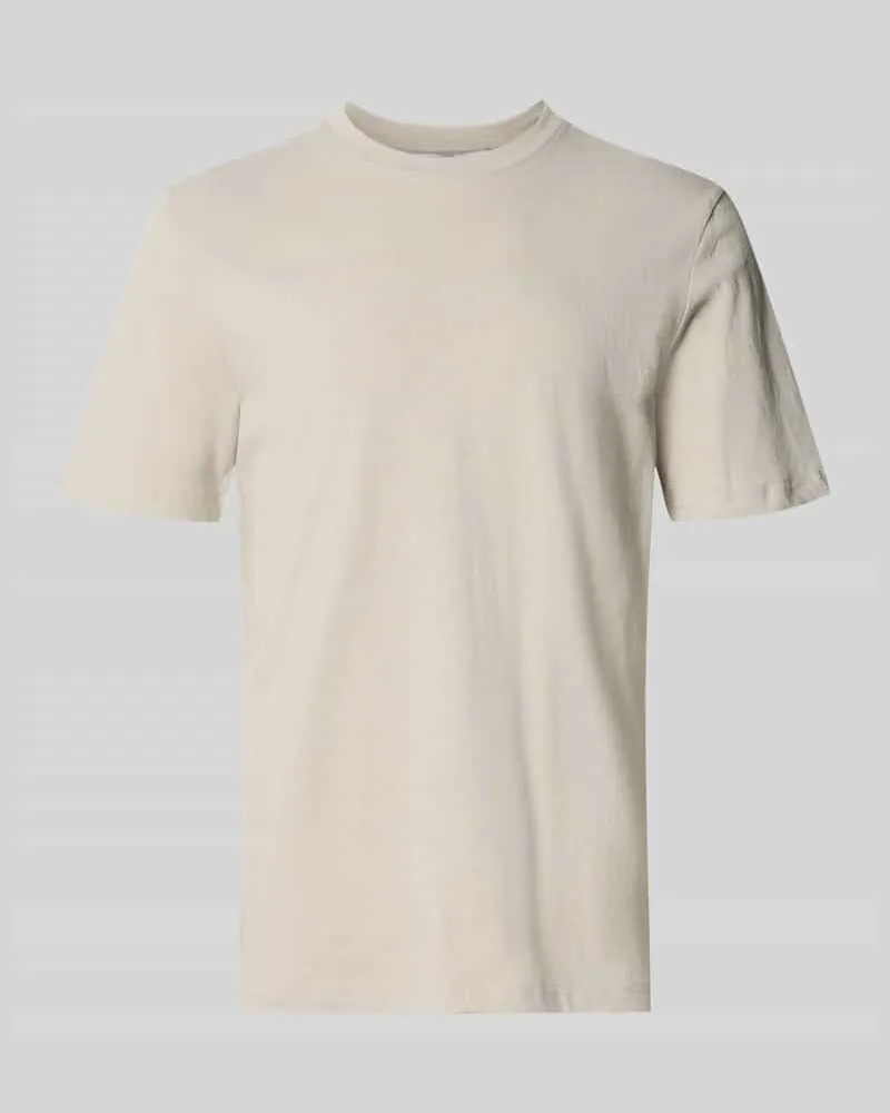 Tiger of Sweden T-Shirt mit geripptem Rundhalsausschnitt Modell 'Olaf Taupe