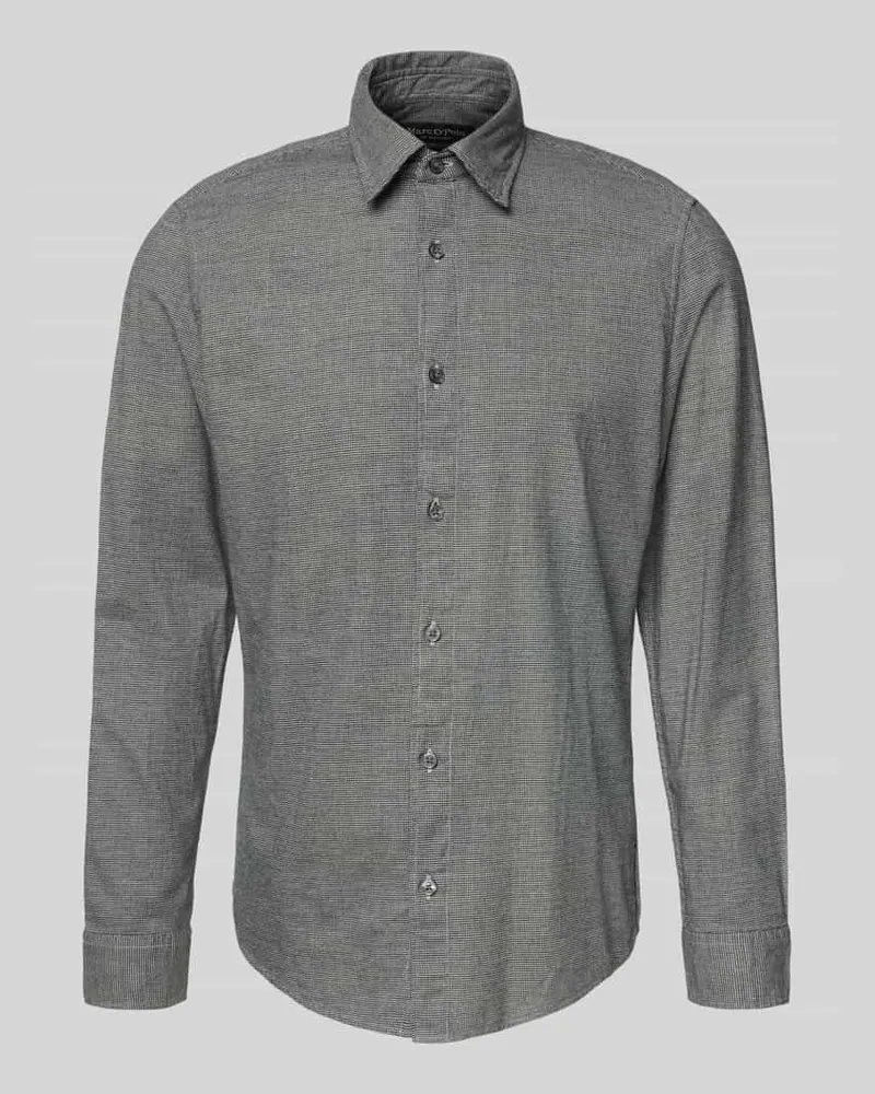 Marc O'Polo Shaped Fit Freizeithemd aus reiner Baumwolle Marine