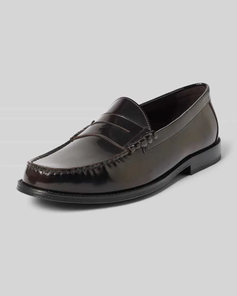 Lloyd Loafers aus Leder mit glatter Sohle Modell 'CLOUT MOVE Mittelbraun