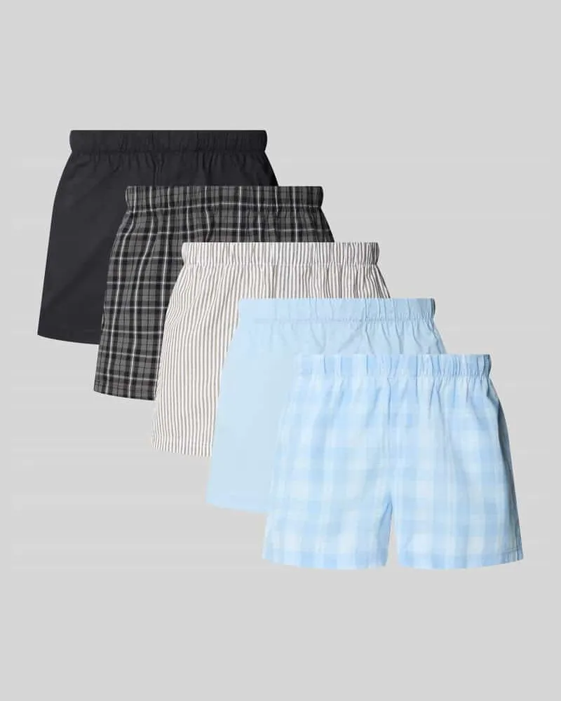 Jack & Jones Boxershorts mit elastischem Bund im 5er-Pack Modell 'MILANO Black