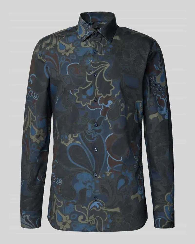 Olymp Regular Fit Freizeithemd mit floralem Allover-Print 