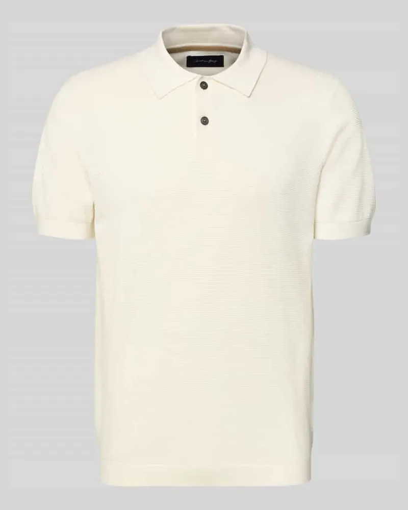 Christian Berg Slim Fit Poloshirt mit Strukturmuster Offwhite