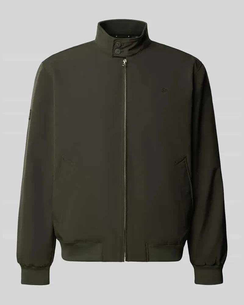 Superdry. Regular Fit Jacke mit Logo-Stitching Modell 'HARRINGTON Oliv
