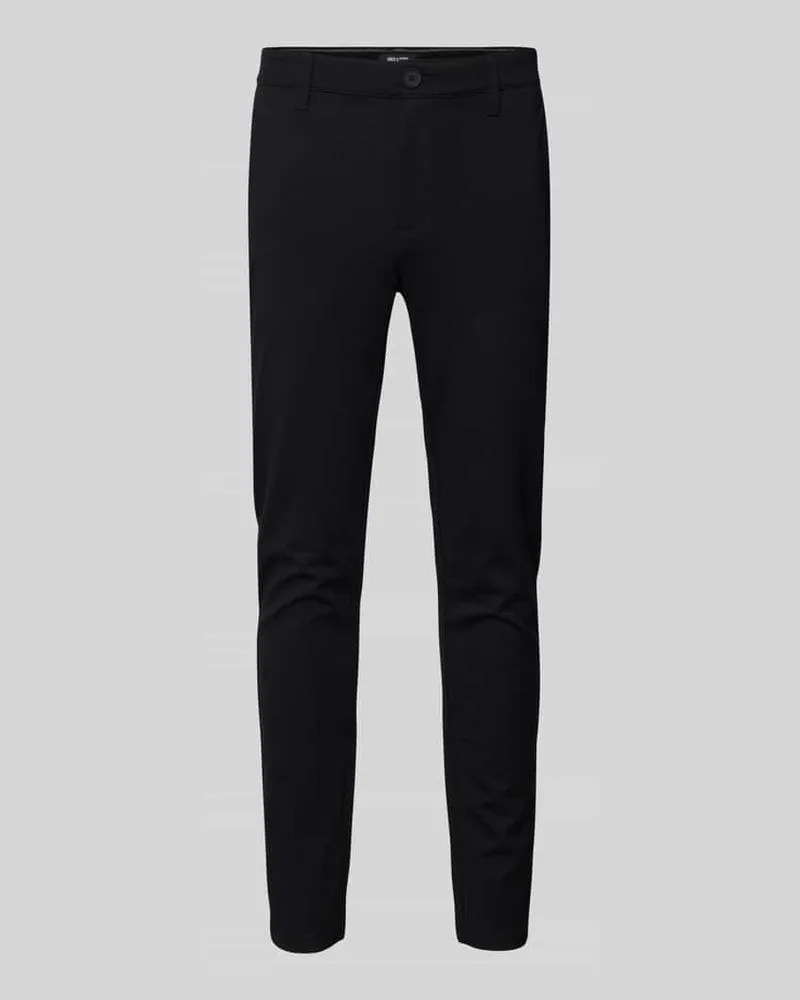 Only & Sons Slim Fit Stoffhose aus Viskose-Mix Modell 'MARK Black