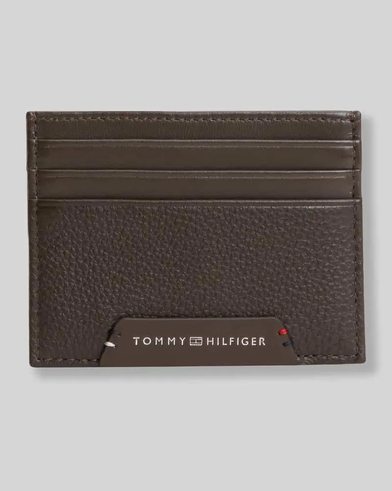 Tommy Hilfiger Portemonnaie aus echtem Rindsleder Modell 'CORP CC HOLDER Dunkelbraun