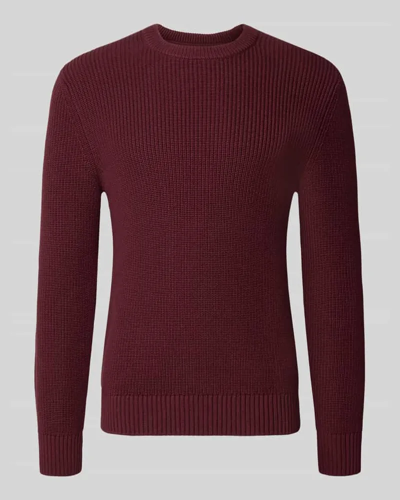 McNeal Regular Fit Strickpullover aus reiner Baumwolle Dunkelrot