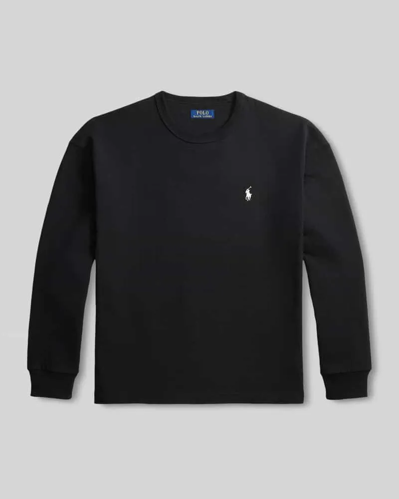 Ralph Lauren Relaxed Fit Langarmshirt aus reiner Baumwolle Black