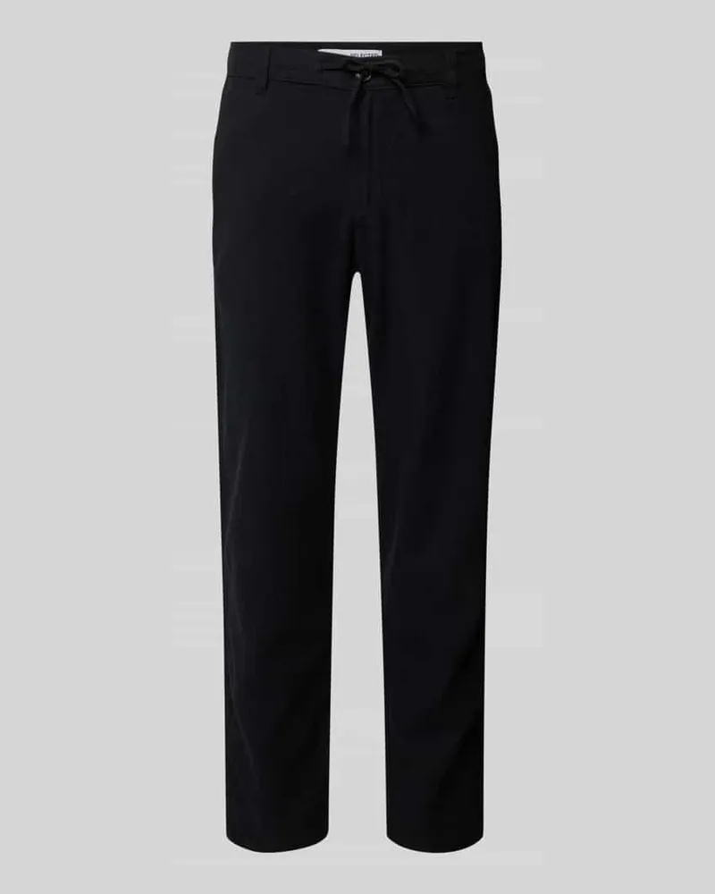 Selected Homme Slim Tapered Fit Hose mit Leinen-Anteil Modell 'BRODY Black