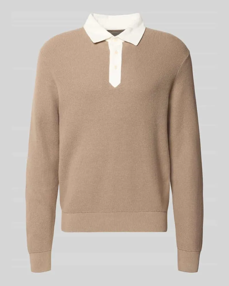 Gant Regular Fit Pullover aus Baumwoll-Woll-Mix Taupe