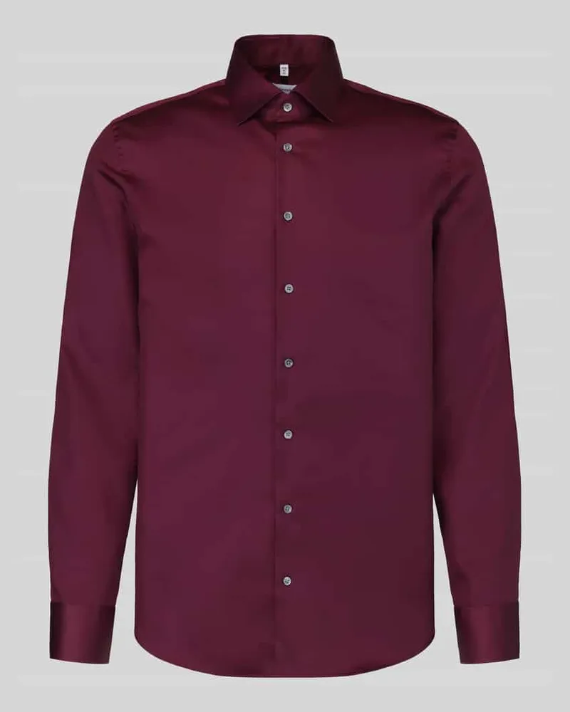 Seidensticker Slim Fit Businesshemd aus reiner Baumwolle Bordeaux