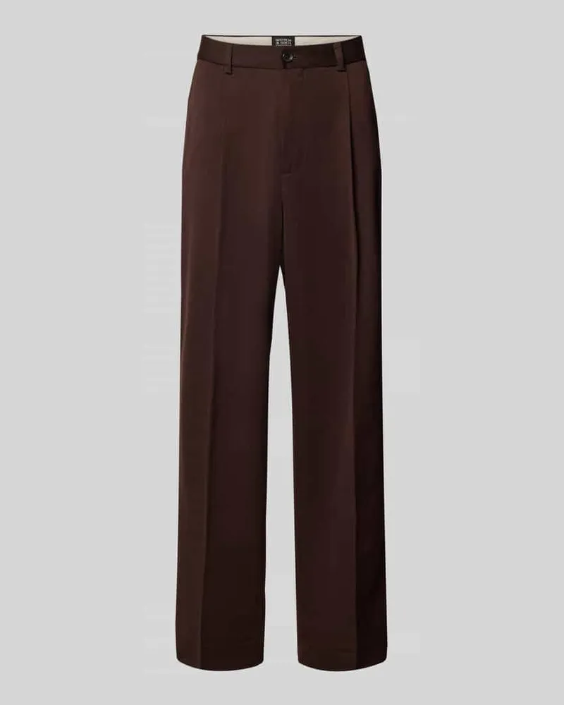 Scotch&Soda Relaxed Fit Bundfaltenhose mit Gesäßtaschen Schoko