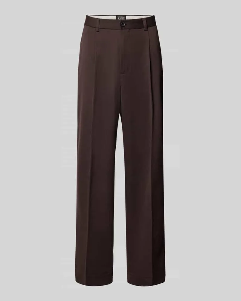 Scotch&Soda Relaxed Fit Bundfaltenhose mit Gesäßtaschen Schoko