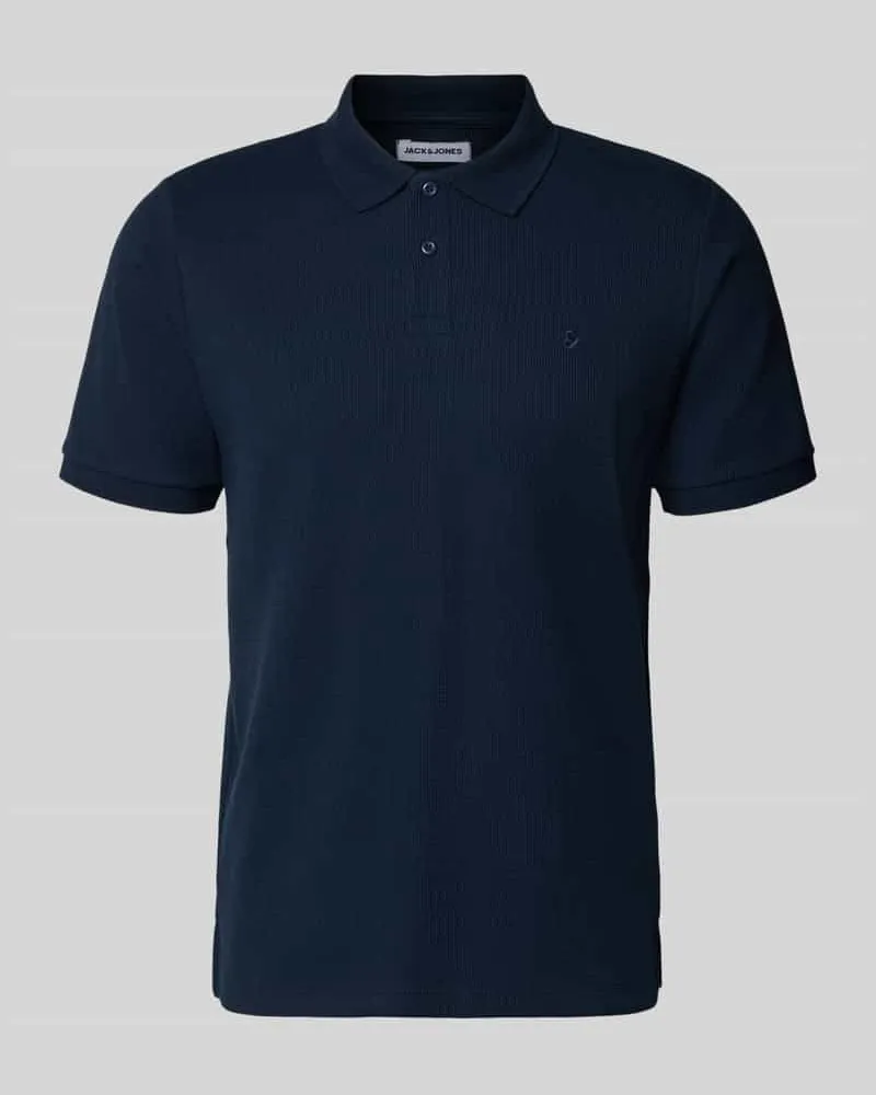 Jack & Jones Regular Fit Poloshirt mit Strukturmuster Modell 'AUSTIN Marine