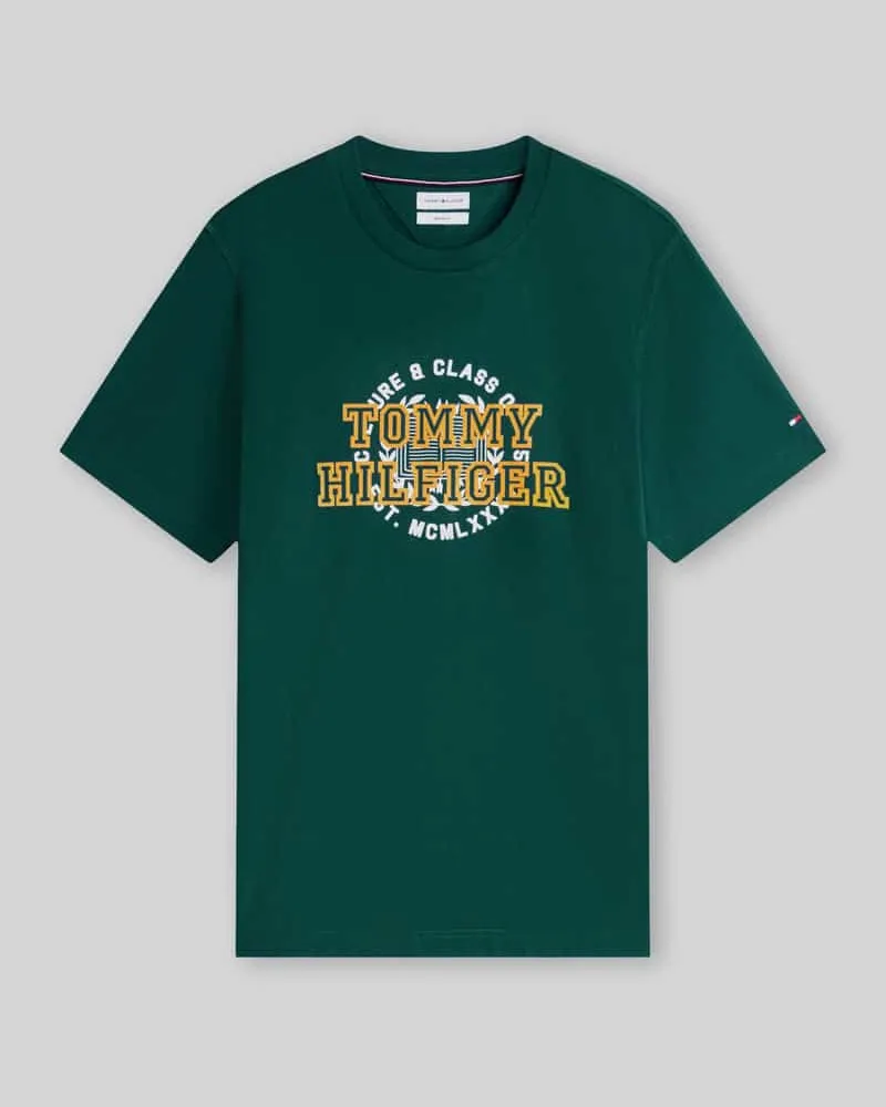 Tommy Hilfiger Regular Fit T-Shirt aus reiner Baumwolle Gruen
