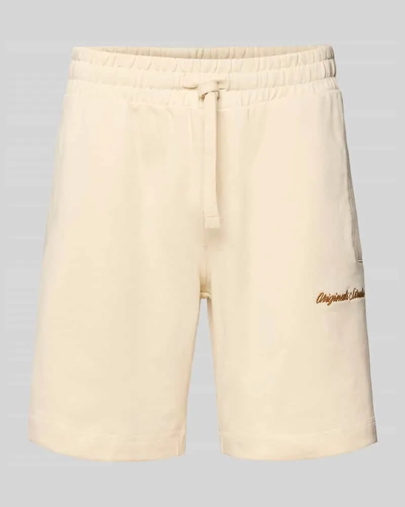 Jack & Jones Shorts mit Label-Stitching Modell 'KARL Offwhite