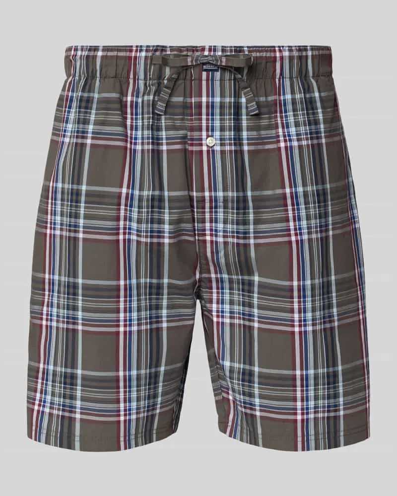 Christian Berg Regular Fit Pyjama-Hose aus reiner Baumwolle Oliv