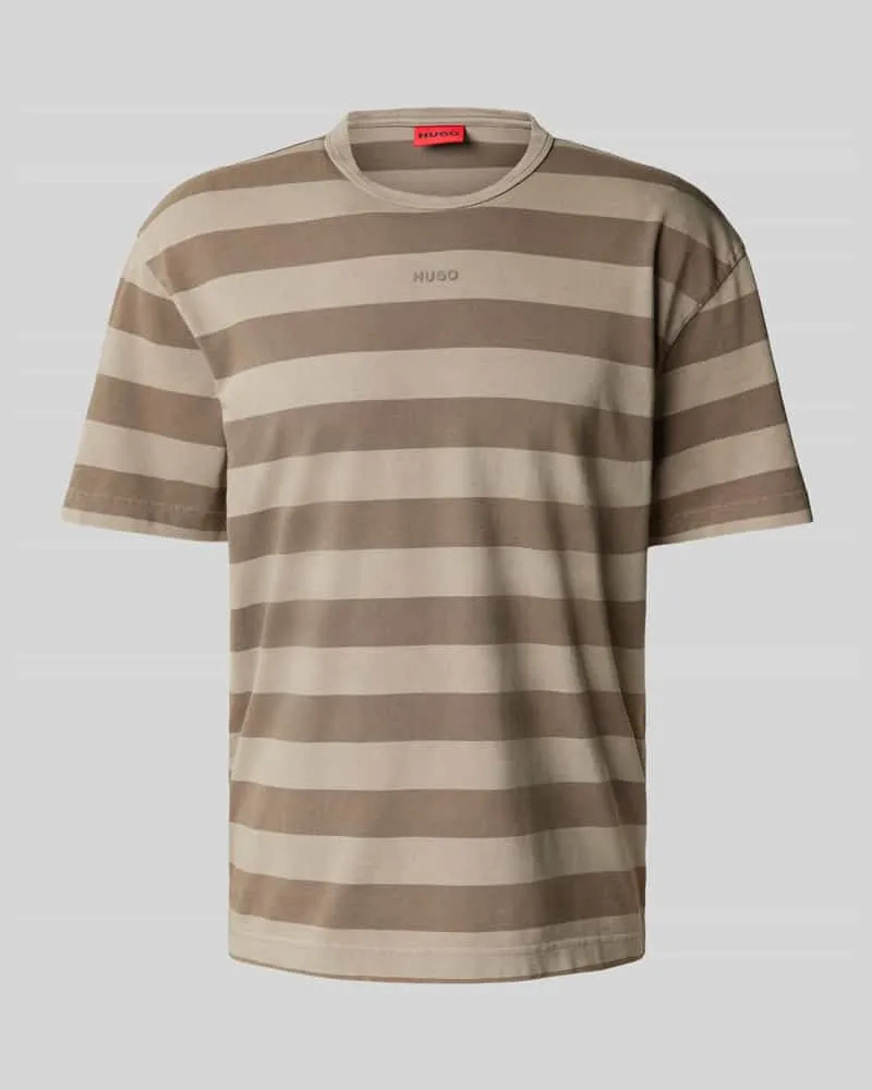 HUGO BOSS T-Shirt mit geripptem Rundhalsausschnitt Modell 'Dockoe 
