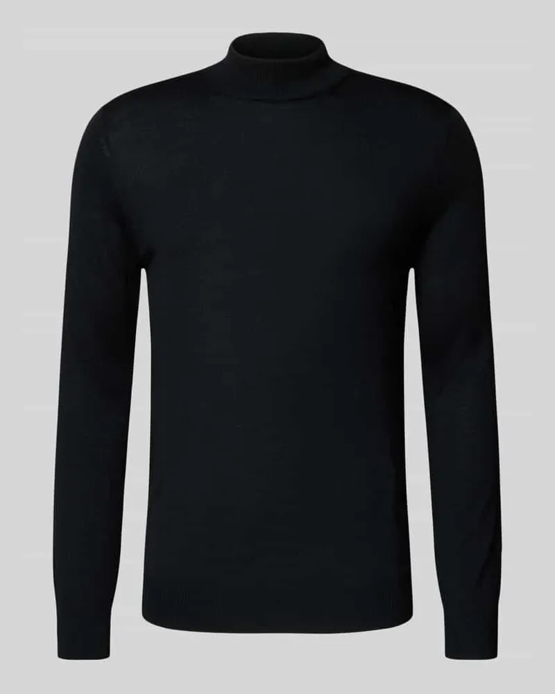 Christian Berg Strickpullover aus Woll-Mix mit Stehkragen 