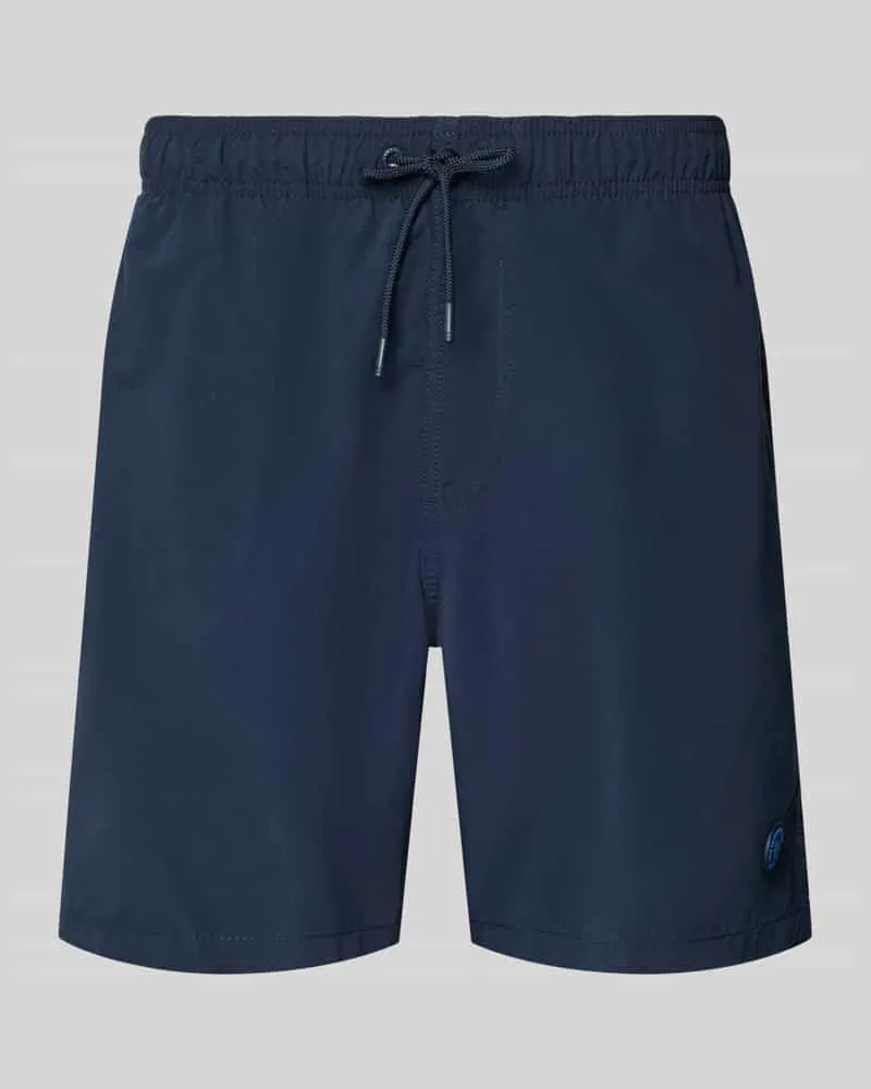 Shiwi Badehose mit Label-Patch Modell 'Mike Dunkelblau